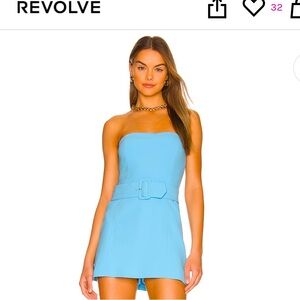 Amanda Uprichard x Revolve Fae Romper in Pacific. Size small. Just dry cleaned!